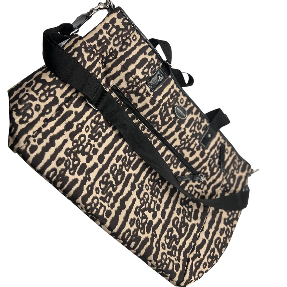Coach Tote Authentic Signature Leopard Print Fabr… - image 1